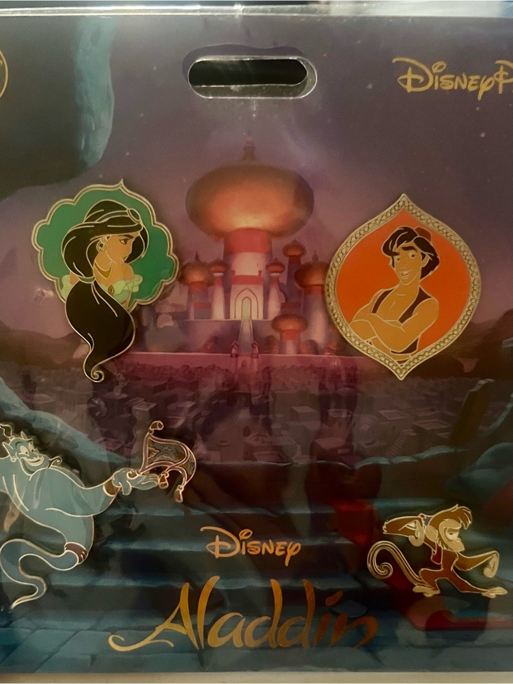 Disney Aladdin Enamel Pin Wall Art - Teal, Orange, Gold